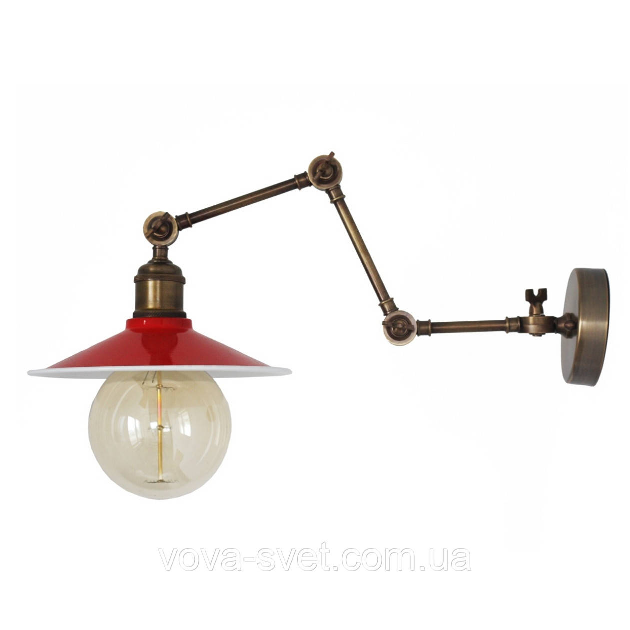 Настінно-стельовий світильник купол Loft Steampunk [ on Wall Ceiling Red & White ] (4- поворотний)