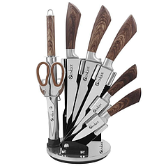 Набір кухонних ножів на підставці 9 предметів UNIQUE UN-1833