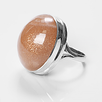 Солнечный камень серебряное кольцо, 3242КЦС