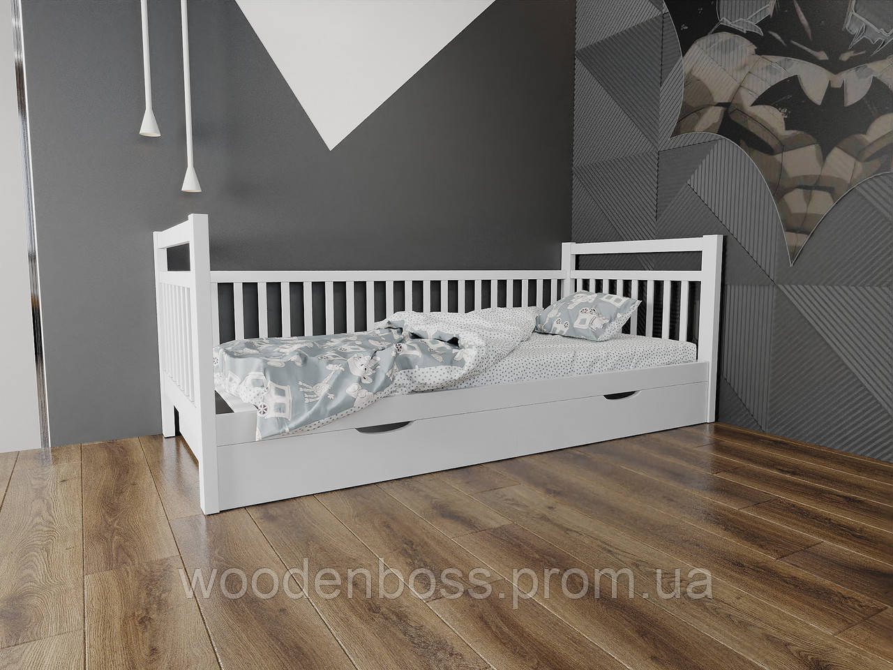 Ліжко дитяче підліткове від "Wooden Boss" Анет (спальне місце 70 см х 140 см)