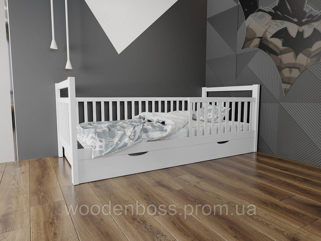 Ліжко дитяче підліткове від "Wooden Boss" Анет Екстра (спальне місце 90 см х 190/200 см)