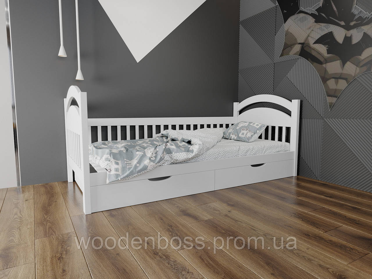 Ліжко дитяче підліткове від "Wooden Boss" Селеста (спальне місце 80 см х 190/200 см)