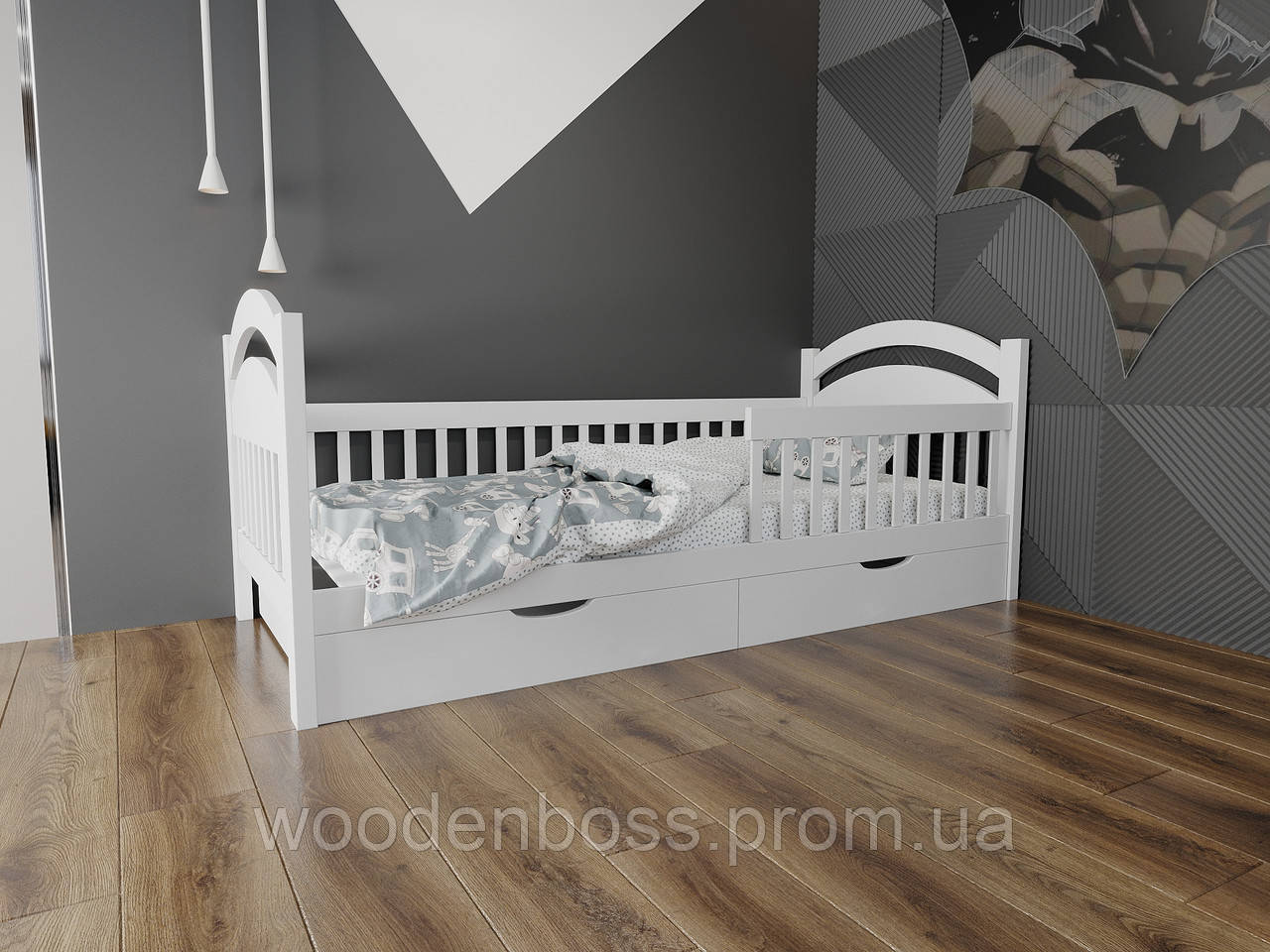 Ліжко дитяче підліткове від "Wooden Boss" Селеста Екстра (спальне місце 90 см х 190/200 см)