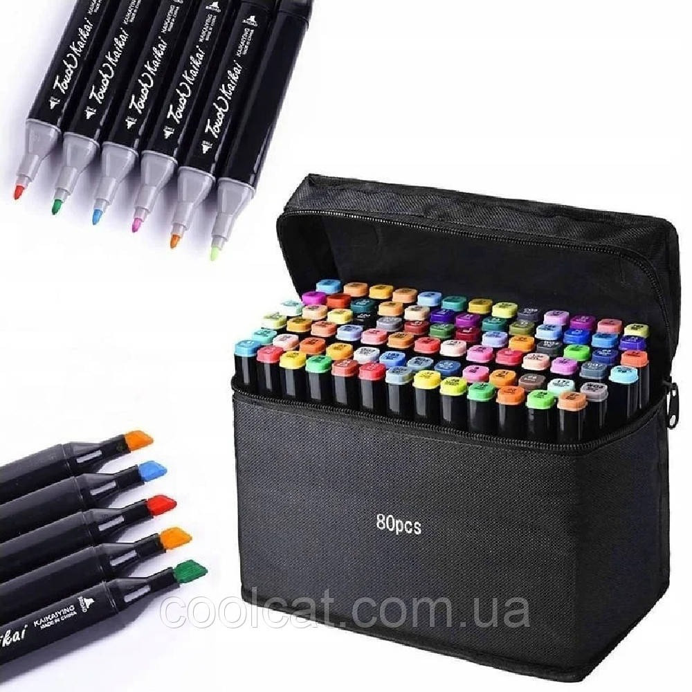 Набор двухсторонних маркеров для рисования 80 шт / Скетч маркеры ...