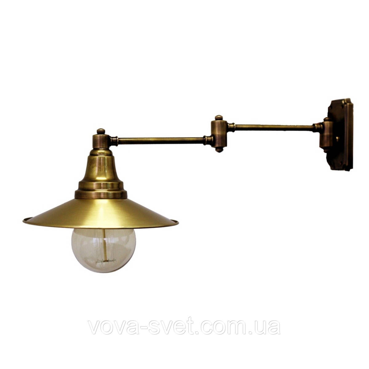 Настінний світильник (бра) купол Loft Steampunk [ Wall Light Brass ] 2 поворотний