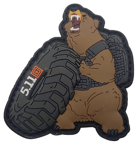 Патч ПХВ на липучці 5.11 Tactical bear, фото 1