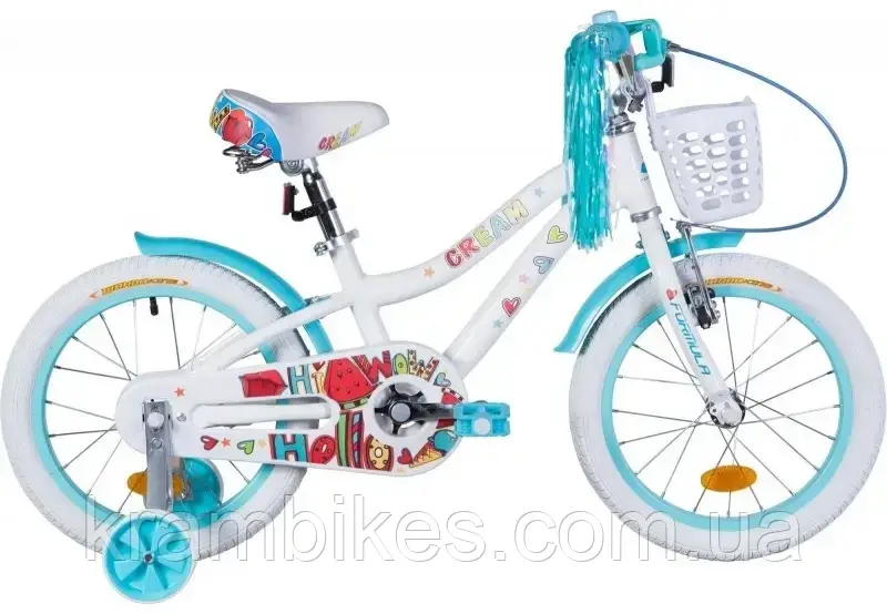 Велосипед дитячий Formula Cream (2021) 18" Біло- аквамариновий