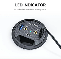ORICO DESK-2U1C USB 3.0 + Type C + Audio концентратор USB hub розгалужувач, фото 7