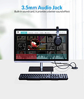 ORICO DESK-2U1C USB 3.0 + Type C + Audio концентратор USB hub розгалужувач, фото 11