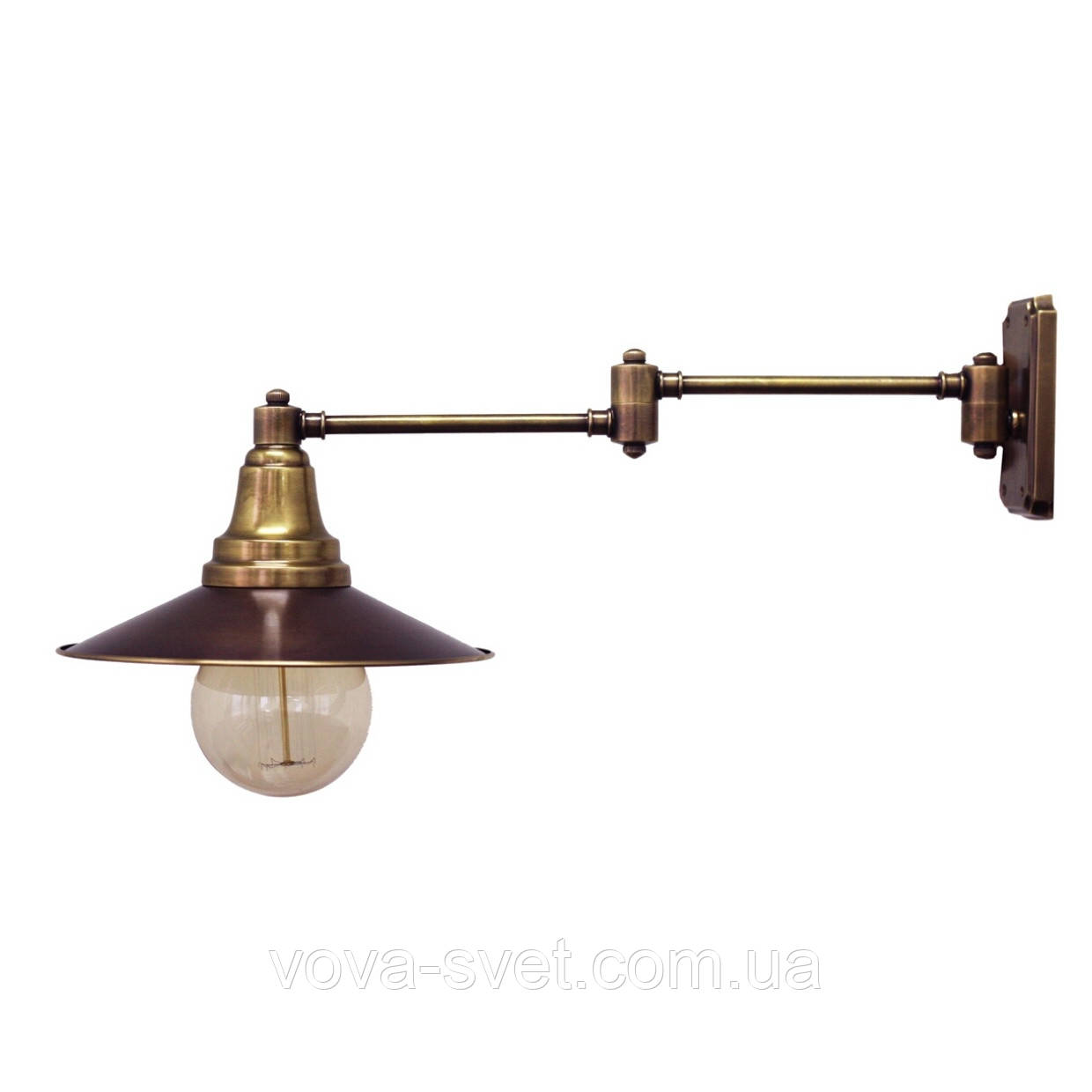 Настенный светильник (бра) купол Loft Steampunk [ Wall Light Dark Patina ] 2-х поворотный - фото 1 - id-p322156133