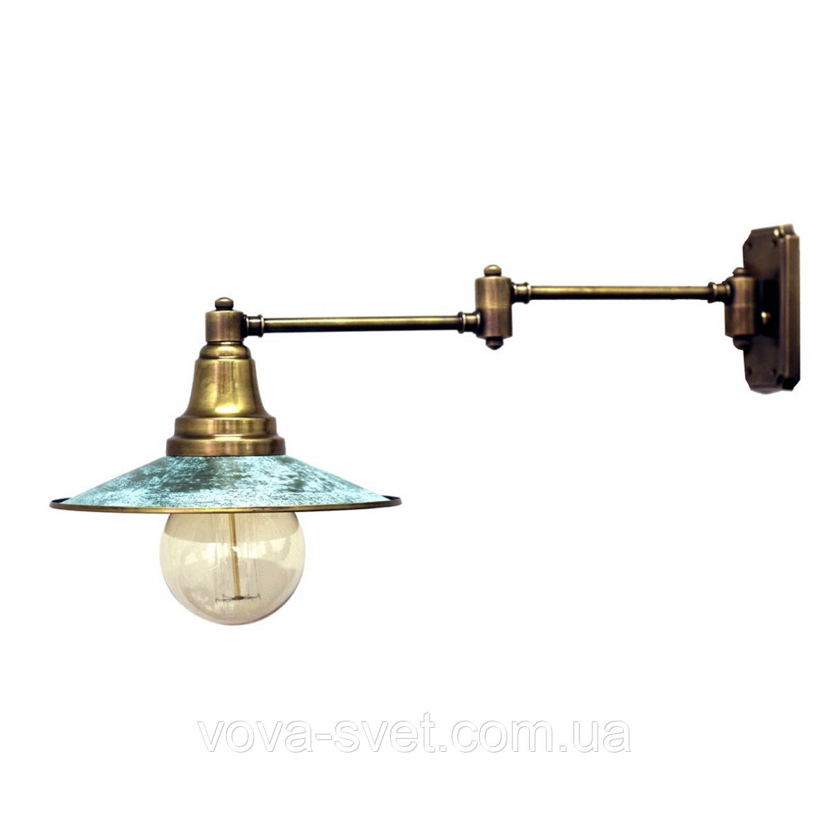 Настенный светильник (бра) купол Loft Steampunk [ Wall Light Green Patina ] 2-х поворотный - фото 1 - id-p322156186