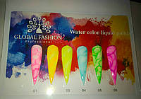 Акварельные капли Water color от Global Fashion 10 мл, жидкость для акварельной розписи на ногтях,12 цветов,№2