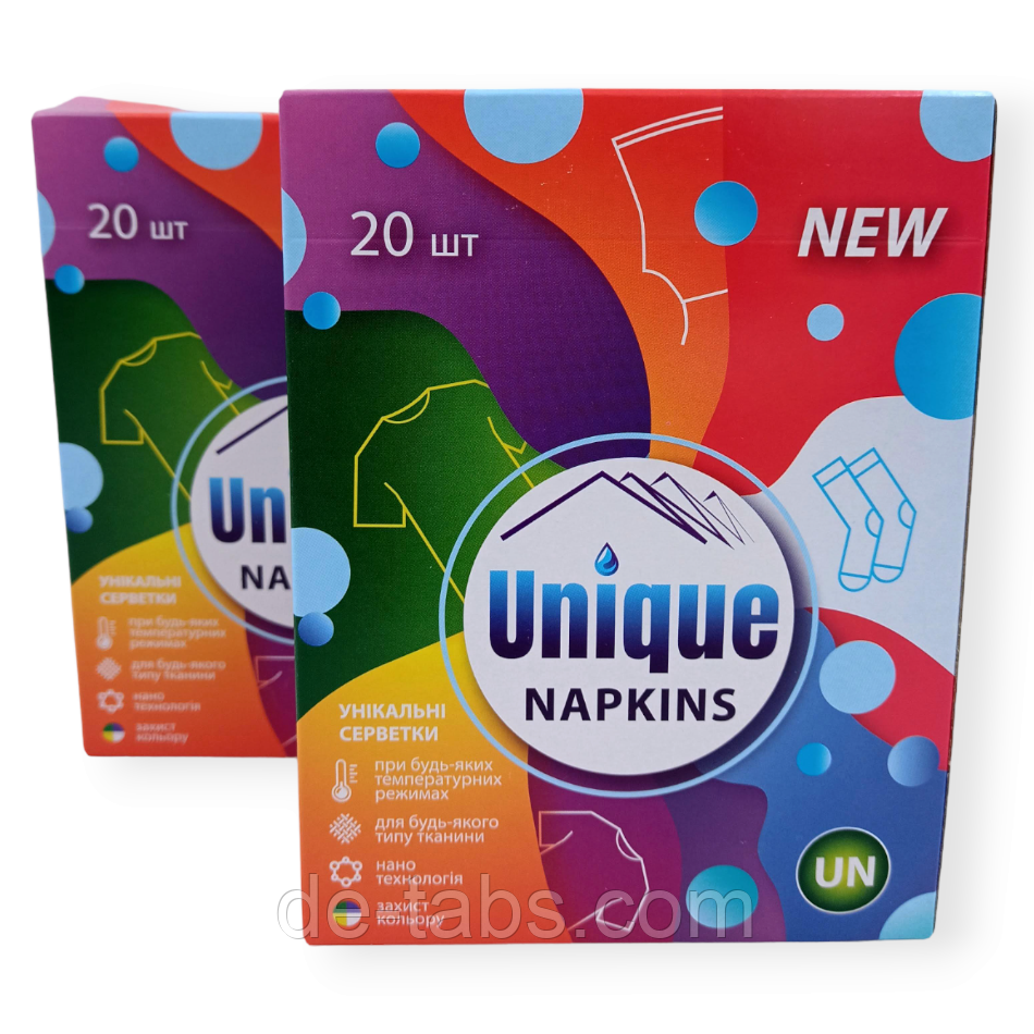 Unique Napkins абсорбуючі серветки - антилінька для прання 20шт