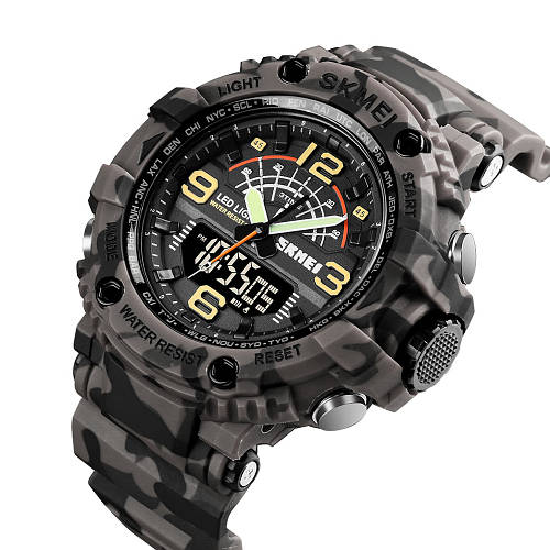 Купить Тактические Часы Армейские Наручные Skmei 1617 Gray-military ...