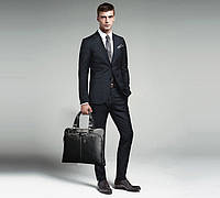Мужской деловой портфель для документов кожа ПУ, стильная мужская сумка формат А4 для ноутбука высокое