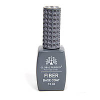 База для гель лака Global Fashion, FIBER Base Coat 12 мл,отличное решение для тонких и ломких ногтей