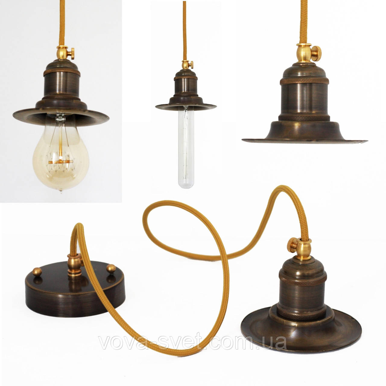 Светильник подвесной купол Loft Steampunk [ Pendant Brown Patina mini ] - фото 1 - id-p321024999