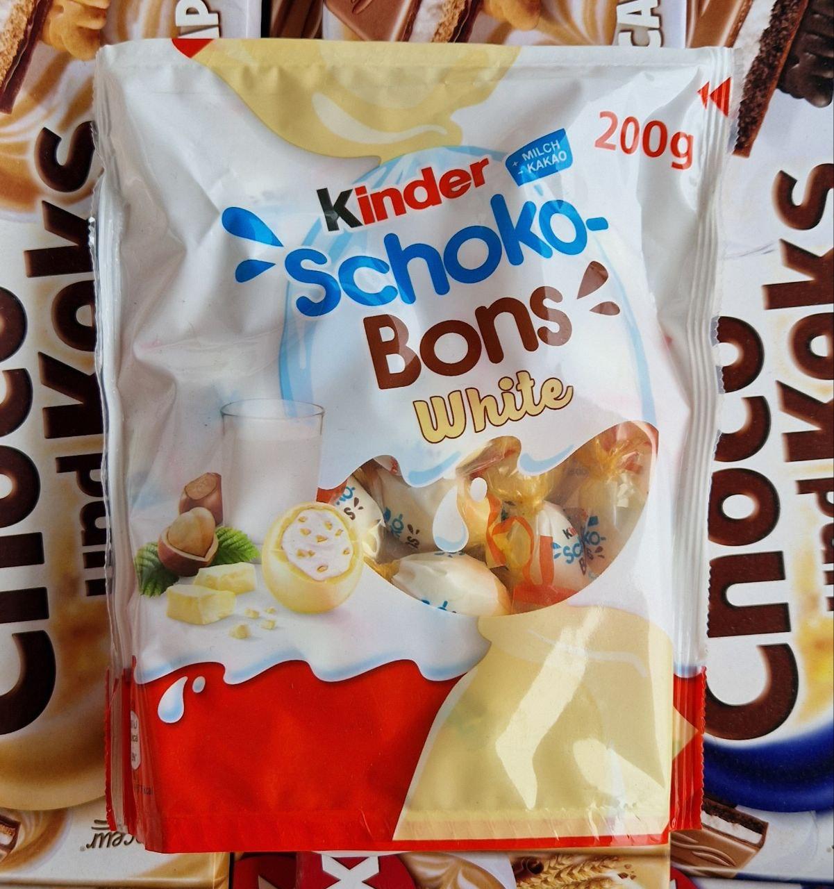 Цукерки Kinder Schoko-Bons White 200 г. - фото 1 - id-p1872968648