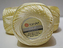 Нитки пряжа для в'язання віскозна TULIP Туліп від YarnArt Ярнарт № 437 - шампанське