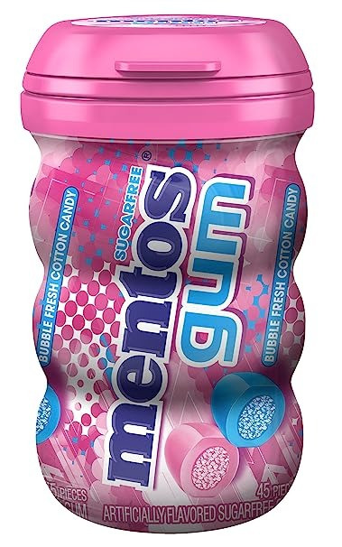 Жуйка Mentos Sugarfree Bubble Fresh Cotton Candy Gum 45 шт, фото 1