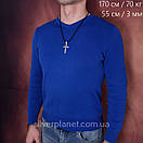 Шовкова срібна цепочка з хрестиком чоловіча. Срібний хрестик чоловічий та шовковий шнурок зі срібним замком. 55 см, фото 2