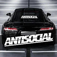 Наклейка плотерная Antisocial 80*12 см цвет на выбор как и размер