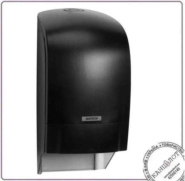 Пластиковий диспенсер KATRIN 104605 Inclusive System Toilet Dispenser, рулон, папір туалетний, чорний, фото 1