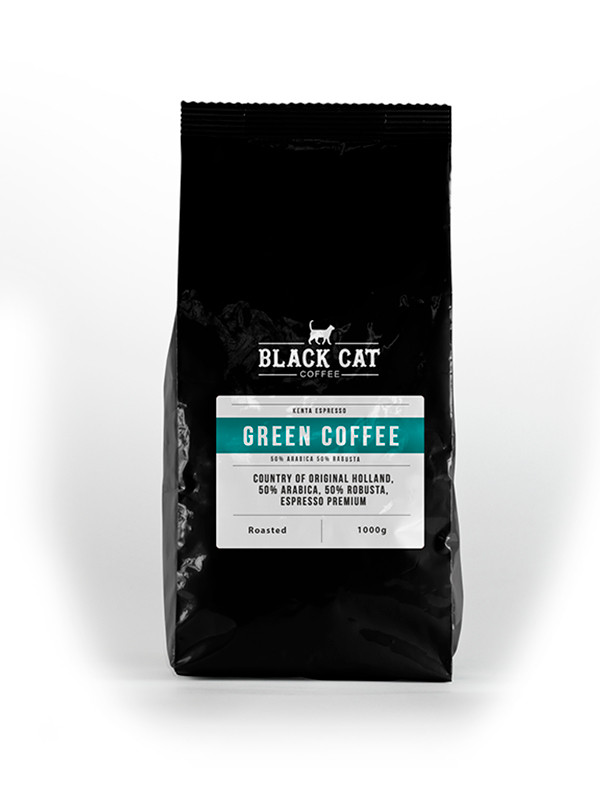 Кофе в зернах Black Cat Green 50% Арабики 50% Робуста 1 кг (11-353) - фото 1 - id-p1873013501