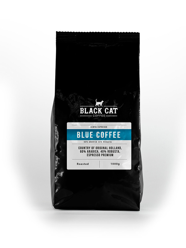 Кофе в зернах Black Cat Blue Содержит 60% Арабики 40% Робуста 1 кг (11-351) - фото 1 - id-p1873013505