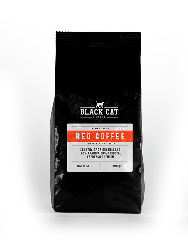 Кофе в зернах Black Cat Red Содержи 70% Арабики 30% Робуста 1 кг (11-354) - фото 1 - id-p1873013509