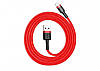 Кабель зарядный USB - Lightning Baseus Cafule Lightning USB 1.5 A 2 м Red (CALKLF-C09), фото 5