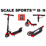 Двоколісний самокат Scale Sports SS-19 з ручним гальмом, чорно-червоний, фото 3