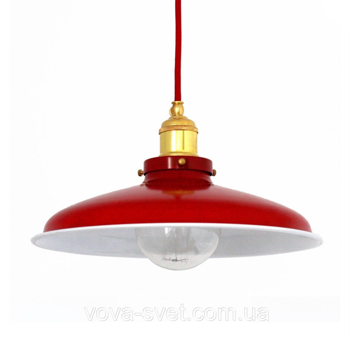 Світильник підвісний купол Loft Steampunk [ Pendant Red & White ]
