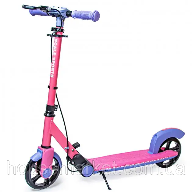 Двоколісний самокат Scale Sports SS-19 з ручним гальмом, рожевий - фото 1 - id-p1388914521