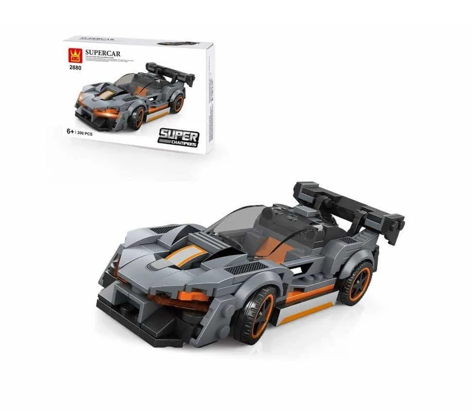 Дитячий конструктор Суперкар Supercar Wange 2880, сірий Mclaren, 200 деталей, гоночна машинка, для дітей