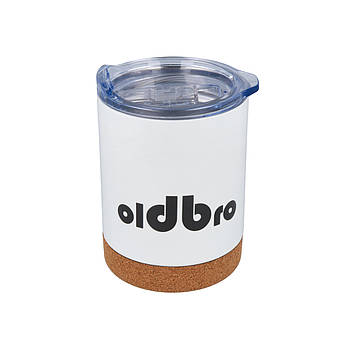 Кавова кружка OldBro Для Старого Друга з корковим дном 360мл WhiteClassic із нержавіючої сталі з подвійними стінками