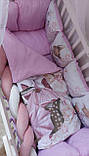 Набір ліжка в ліжечко для новонароджених із косою, оборки коса, фото 8