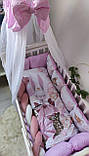 Набір ліжка в ліжечко для новонароджених із косою, оборки коса, фото 2