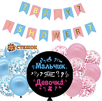 Фотозона из шаров на определения пола ребенка Baby Shower