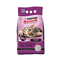 Супер Бенек Бентонитовый Компактный наполнитель для кошачьего туалета с ароматом лаванды, 10 л