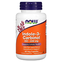 NOW Foods, индол 3-карбинол, антиканцерогенное действие, 200 мг, 60 растительных капсул