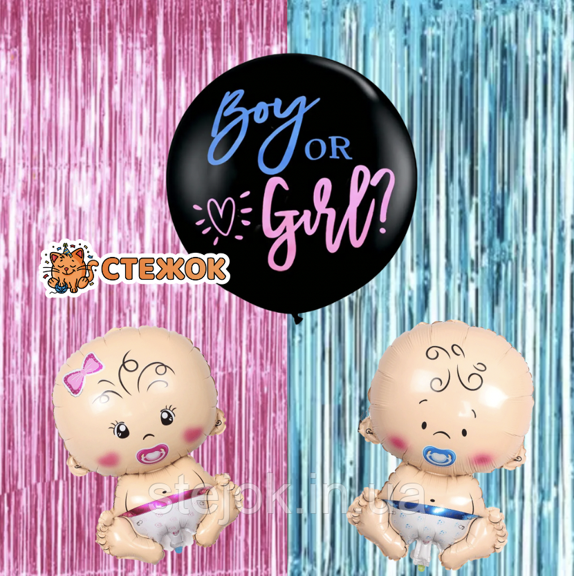 Фотозона з куль на визначення статі дитини Baby Shower, фото 1