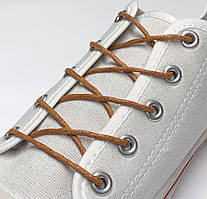 Шнурки для взуття круглі просочені 80см (2мм) Рудий