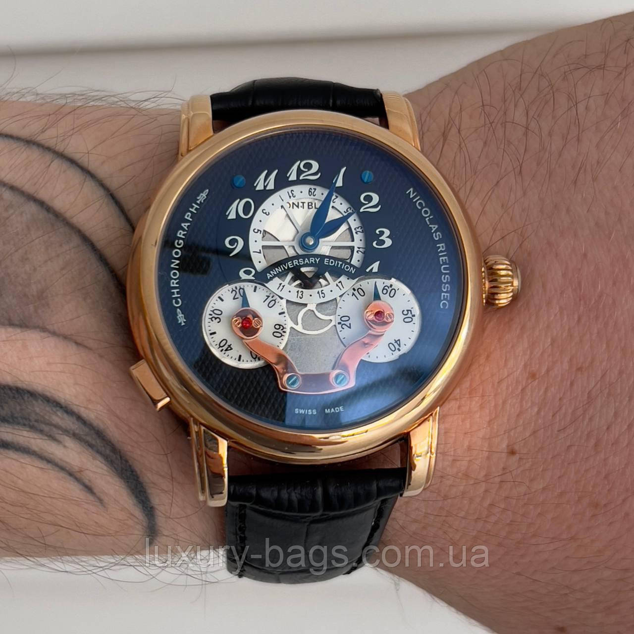Годинник наручний Mont Blanc Nicolas Rieussec Gold-Black