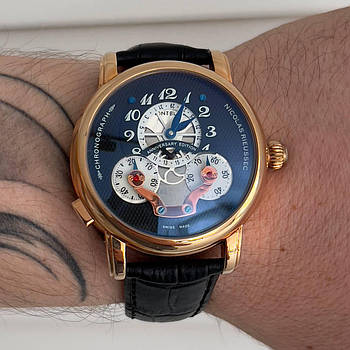 Годинник наручний Mont Blanc Nicolas Rieussec Gold-Black
