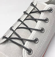Шнурки для взуття круглі просочені 120см (2мм) Темно-сірий