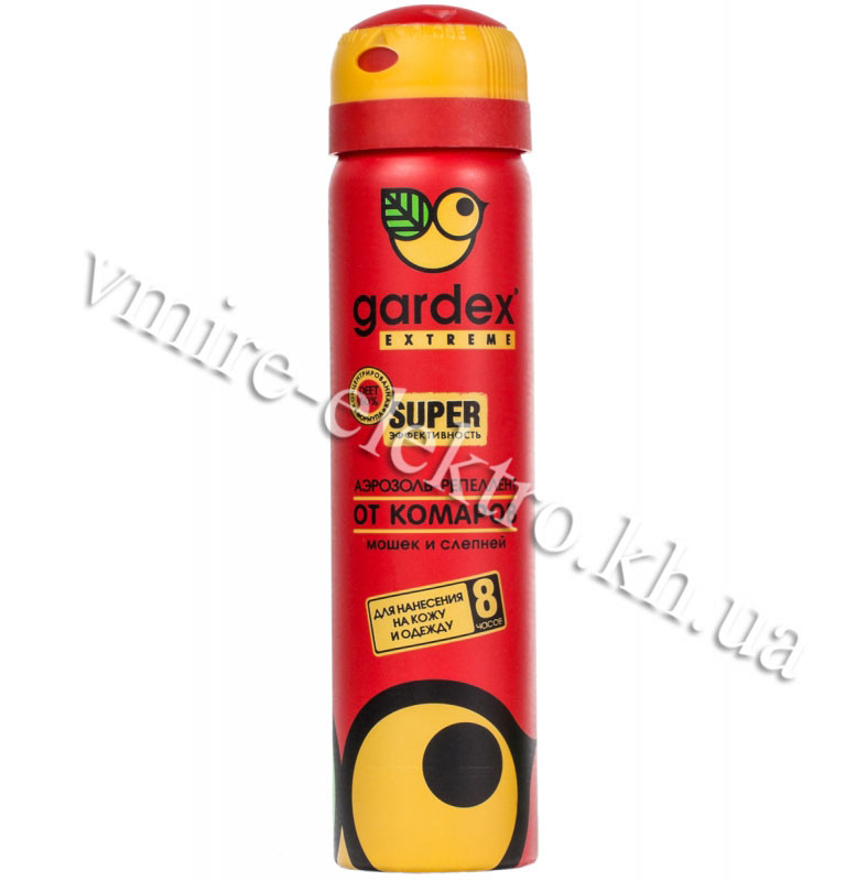Аэрозоль от комаров мошек и слепней Gardex Extreme Super 8 часов 80 мл