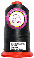 Обувная полиэстровая швейная нитка Kiwi (Киви) высокой прочности #60 (4500 метров) цвет чёрный №325