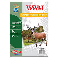 Фотобумага WWM шелковисто-глянцевая 260Г/м кв, А4, 50л (SG260.50)