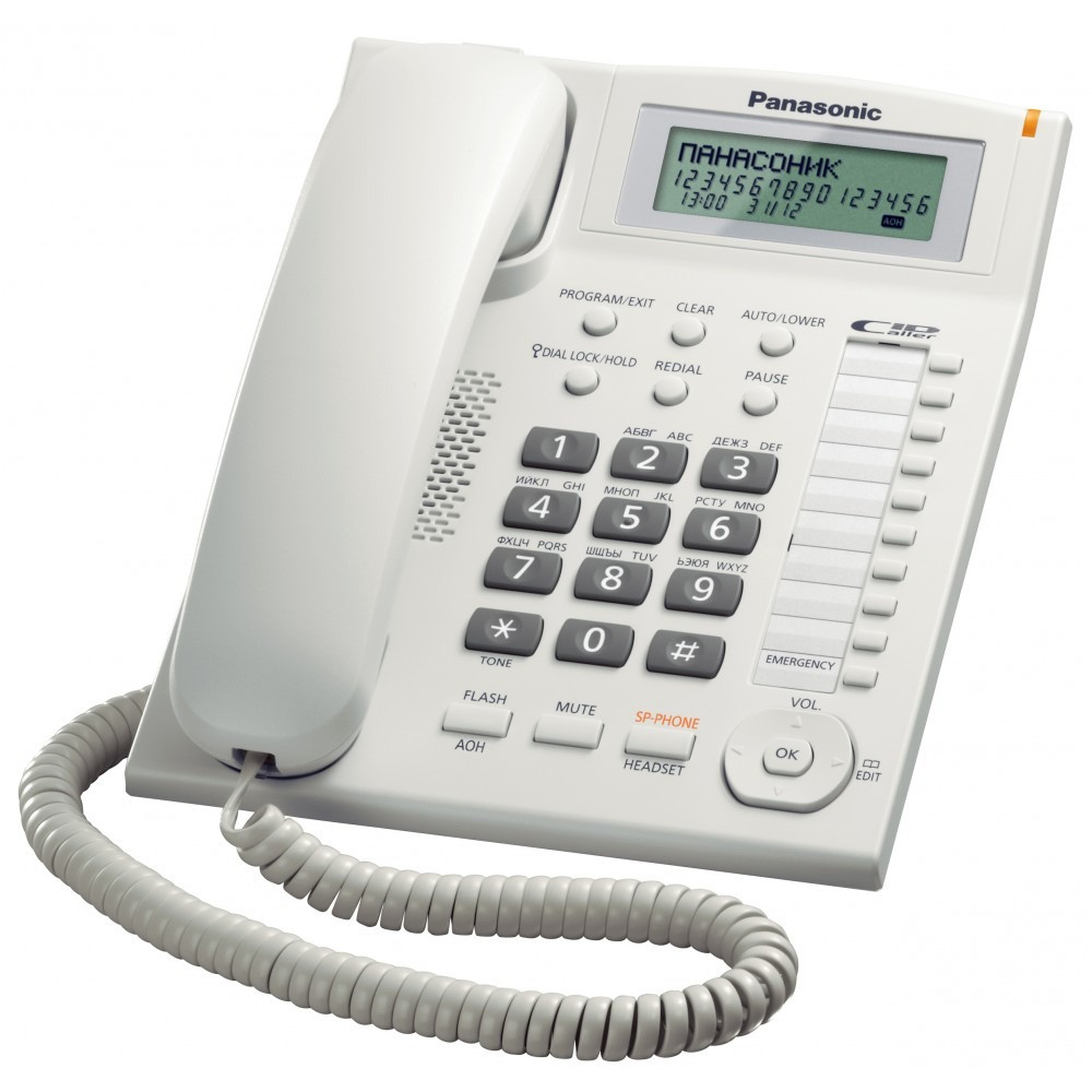 Телефон Panasonic KX-TS2388UAW дротовий 1.5м Білий